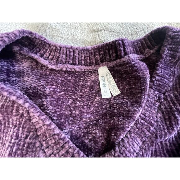 Mudd Women’s Purple Soft Chenille V Neck Knit Sweater Tunic Size Medium - Picture 2 of 10